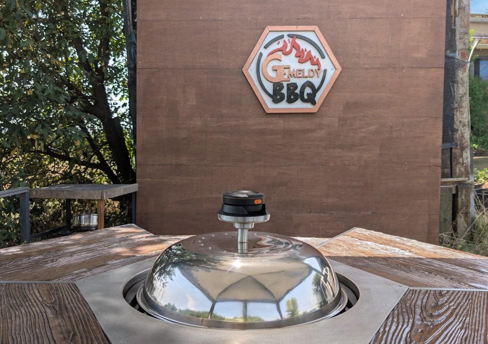 campana de acero inoxidable con termómetro